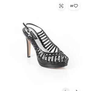 WHBM Black Strappy High Heel Sandals Size 7